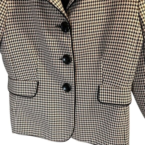 Danillo Women's Houndstooth Long Sleeve Blazer Jacket Sz 8 Black Brown Career - Picture 2 of 12